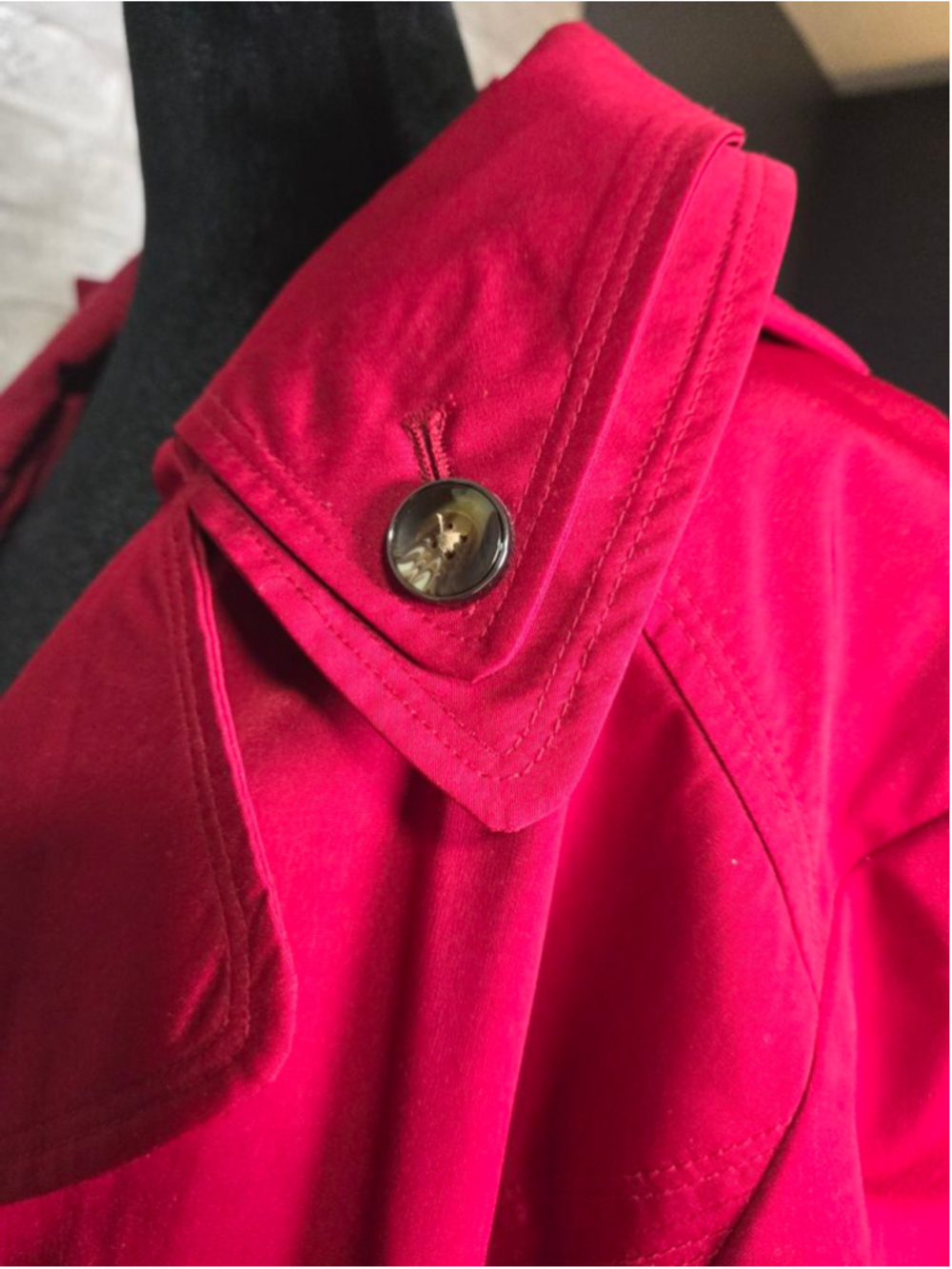 Clearance Women's Liz Claiborne Wine Color Water Resistant Hooded Trench Coat 3X - Picture 9 of 15